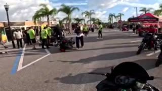 Mongols MC Member Gets Punched By Street Biker Then Another Mongol Knocks Him Out