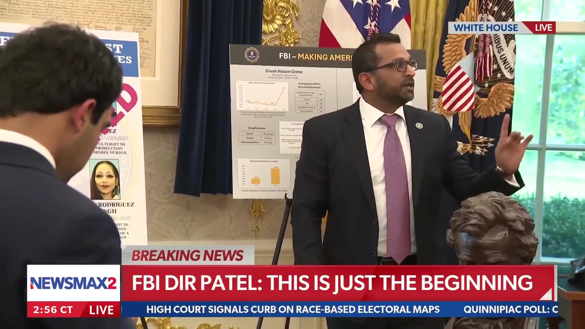 Oval Office: FBI Director Kash Patel presented crime statistics at press conference