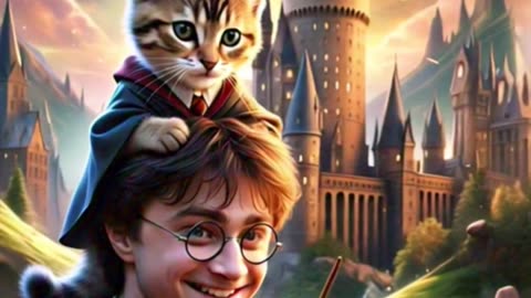 Harry Potter with a cat #rumble #new #harrypotter #movies