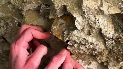 Unearthing a giant, naturally formed pyrite cube in a Spanish mine.