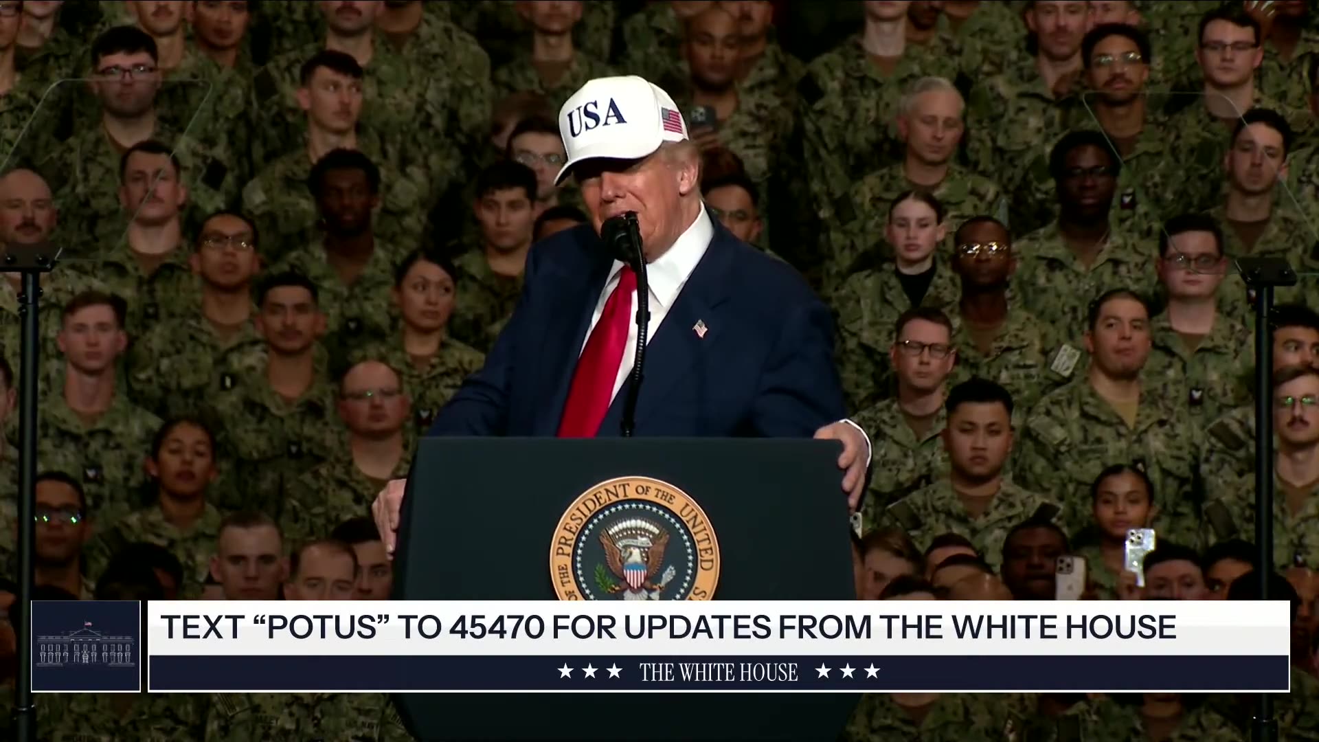 President Trump Participates in a Troop Visit and Remarks on the USS George Washington