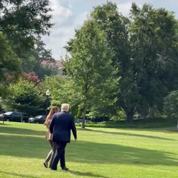 President Donald Trump and First Lady Melania Trump leave the White House en route to Texas.