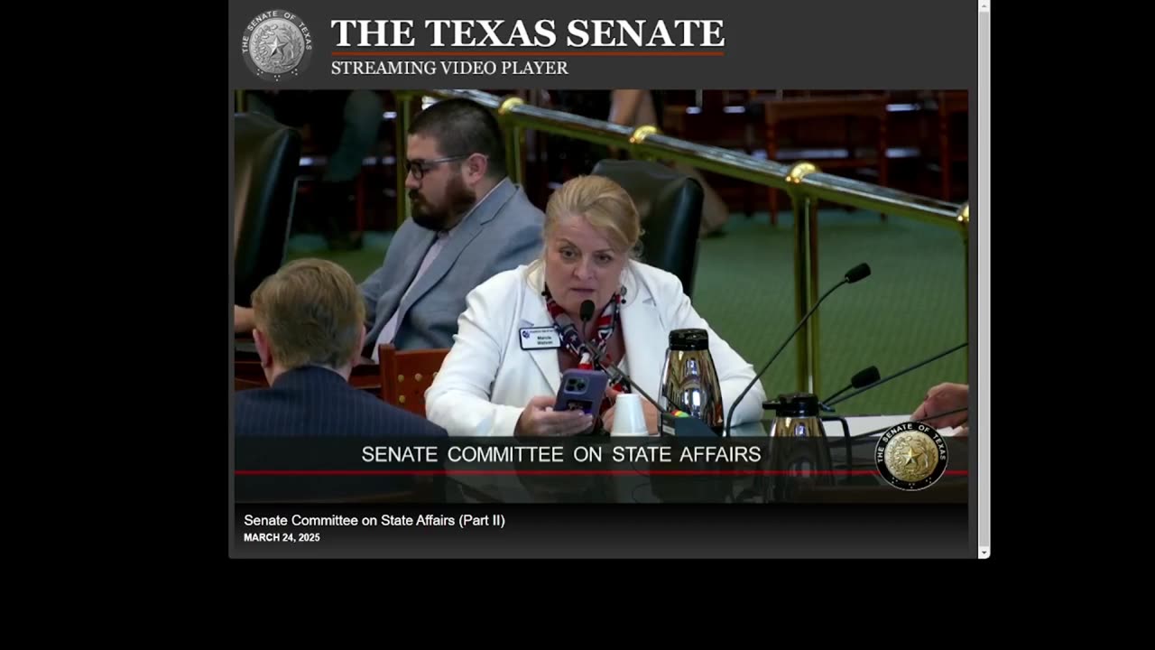 CACRC President Marcia Watson testifying on Senate Bill 618