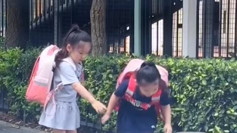 Funny school kids in China