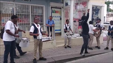 Drumming Corps Street Musicians in Sint Maarten