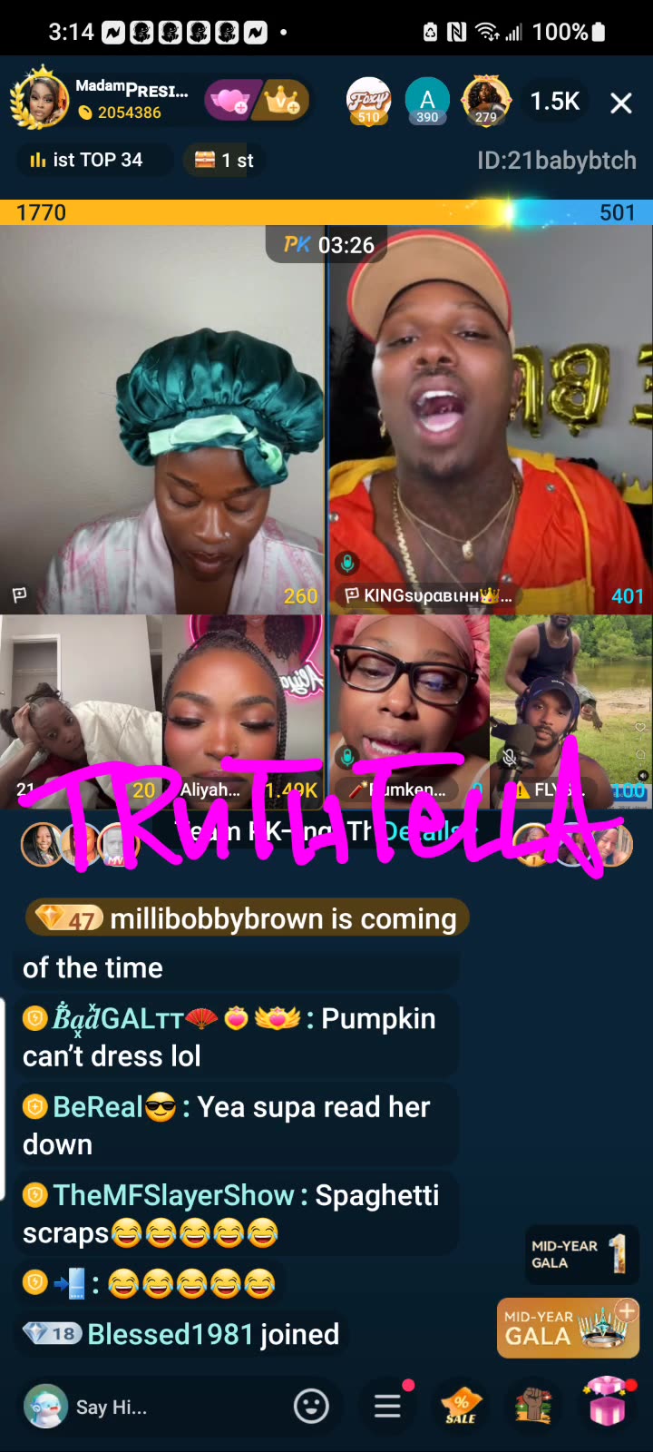 21BADBITCH SOLO LIVE THEN JOINS TEAM PK W/ DAREALSUPABIHH, FLYYSOHIGH, MADAM LO & PUMKEN