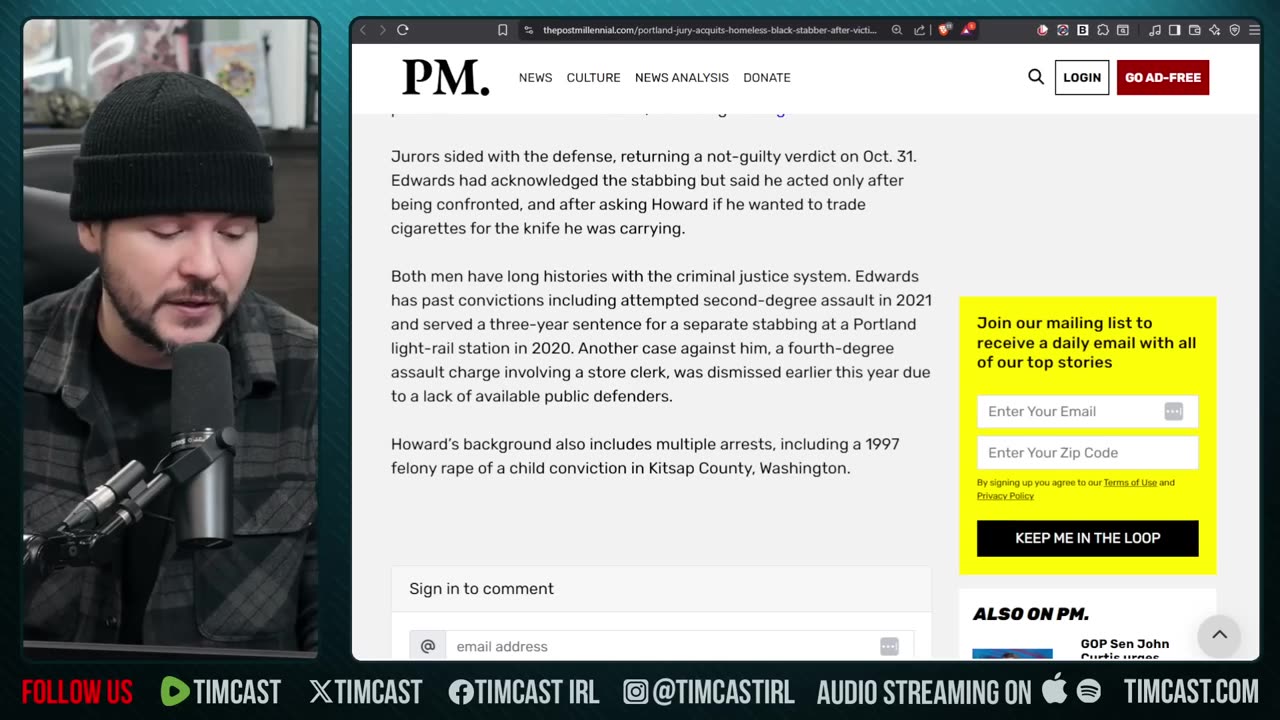 Jury ACQUITS Black Man Over STABBING Cuz Victim Used HATE SPEECH | Tim Pool