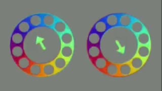 Optical illusion: the circles stay still, but our brain sees motion