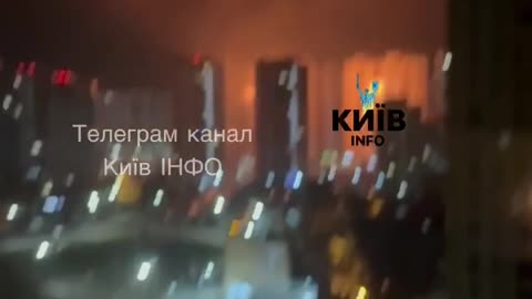 At least 7 buildings are burning in Kyiv right now