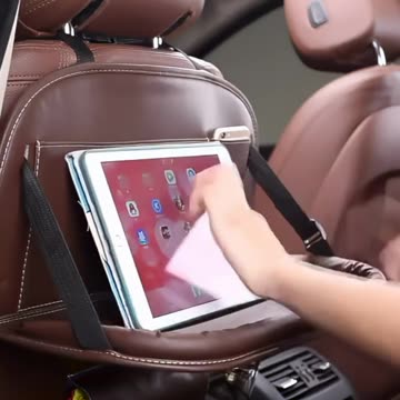Luxury PU Leather Car Seat Back Organizer with Foldable Tray