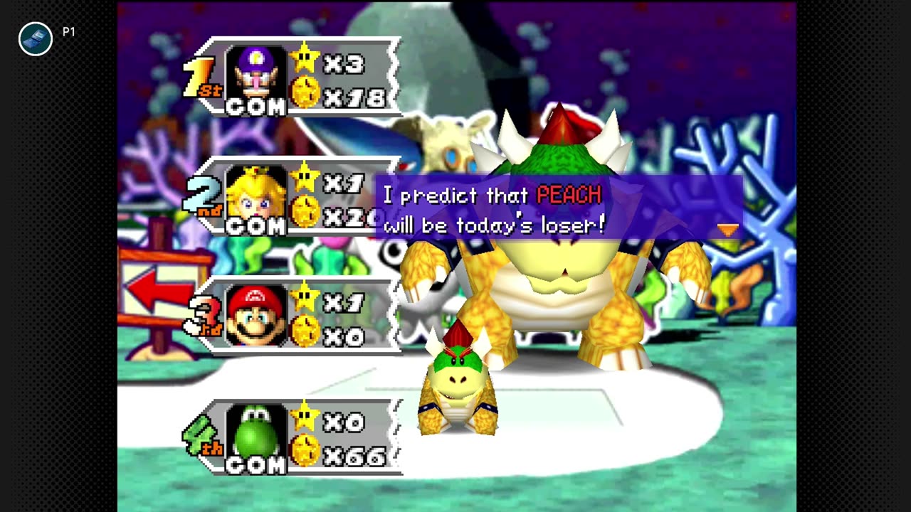 #MarioParty 3 Deep Bloober Sea 35 Turn Game HARD A.I. Final Five Turns