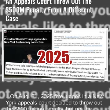 Fact Check: Trump Did NOT Win His Appeal Against 34 Felony Counts -- Penalty From A Different Case