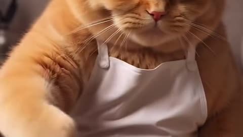 Cat Making Food