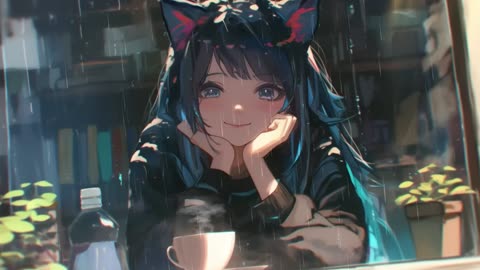 Stress Relief Music with Rain Falls Outside