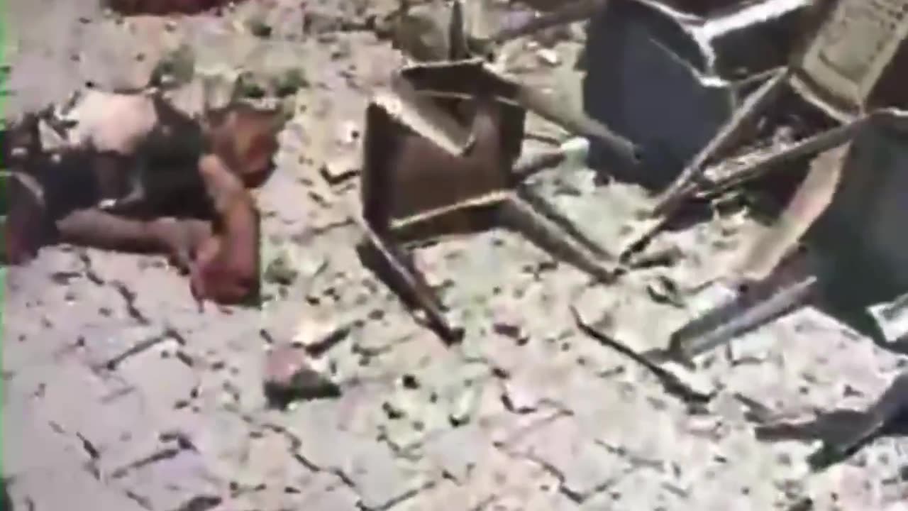 “Jews bomb a mosque in Gaza, murdering people in prayer position.“