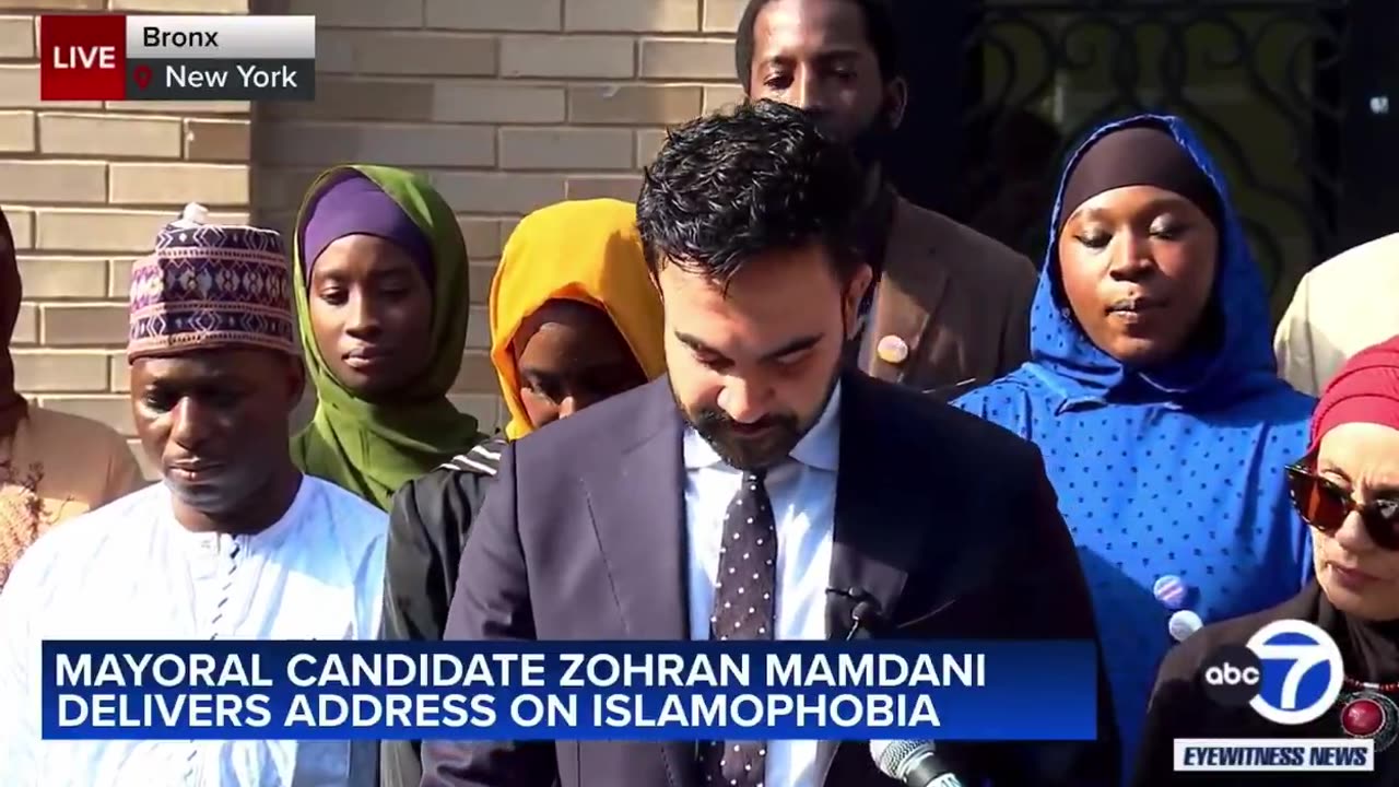 Zohran tries to force a tear as he speaks out on being a victim of "Islamophobia"