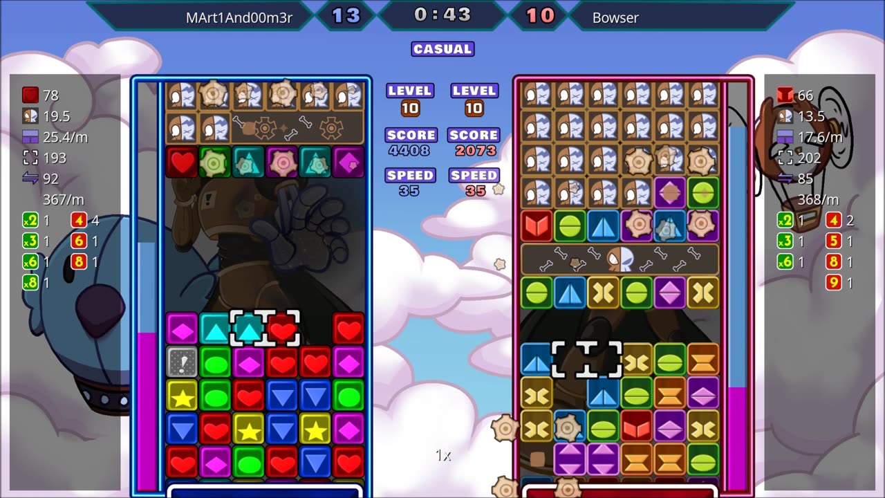 Panel Attack 2-player Casual (7-27-2025): MArt1And00m3r vs Bowser