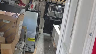 RV Faux Marble Floor Half Done