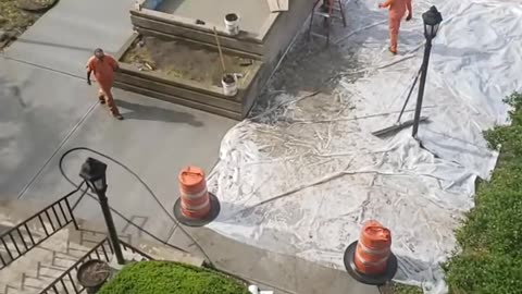 Laying the Fountain Base