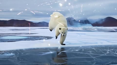 A polar bear skates beneath the Arctic sky!! #awesome #shorts #viral ...