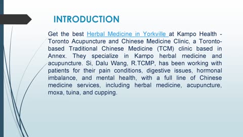 Get the best Herbal Medicine in Yorkville