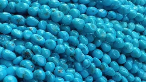 20250724-8 Natural Turquoise Sterling Treatment Free - form Bead String Engrave Time