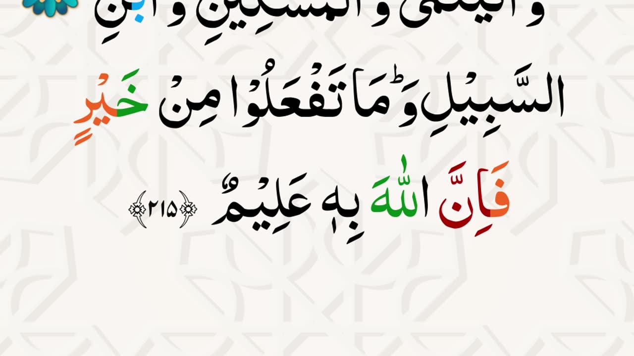 سورة البقرة الآيات ۲۱۵-۲۱۶ | تلاوة خاشعة بصوت الشيخ ياسر الدوسري مع التجويد