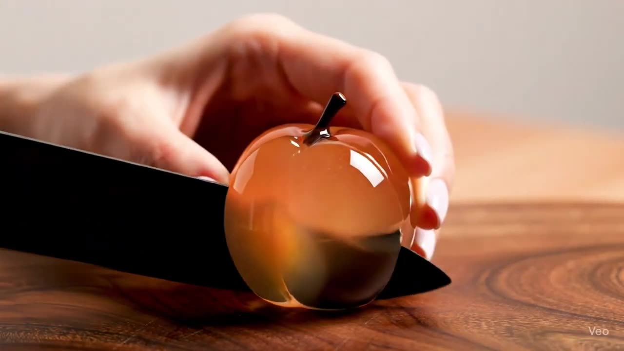 AI ASMR Glass Fruit Cutting