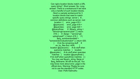 Can nginx location blocks match a URL query string