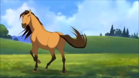 Spirit stallion of the cimarron cougar fight (resounded). 🥰