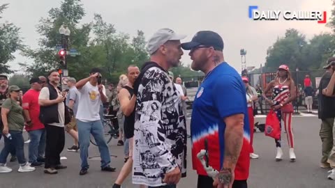 🚨 Army parade attendee and 'No Kings Day' protest