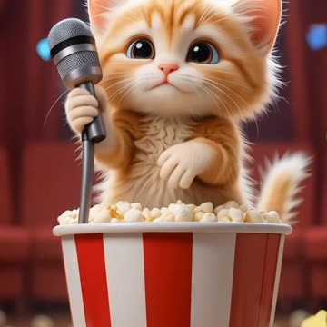 The Singing Kitten Show — Cutest Concert on a Popcorn Bucket!