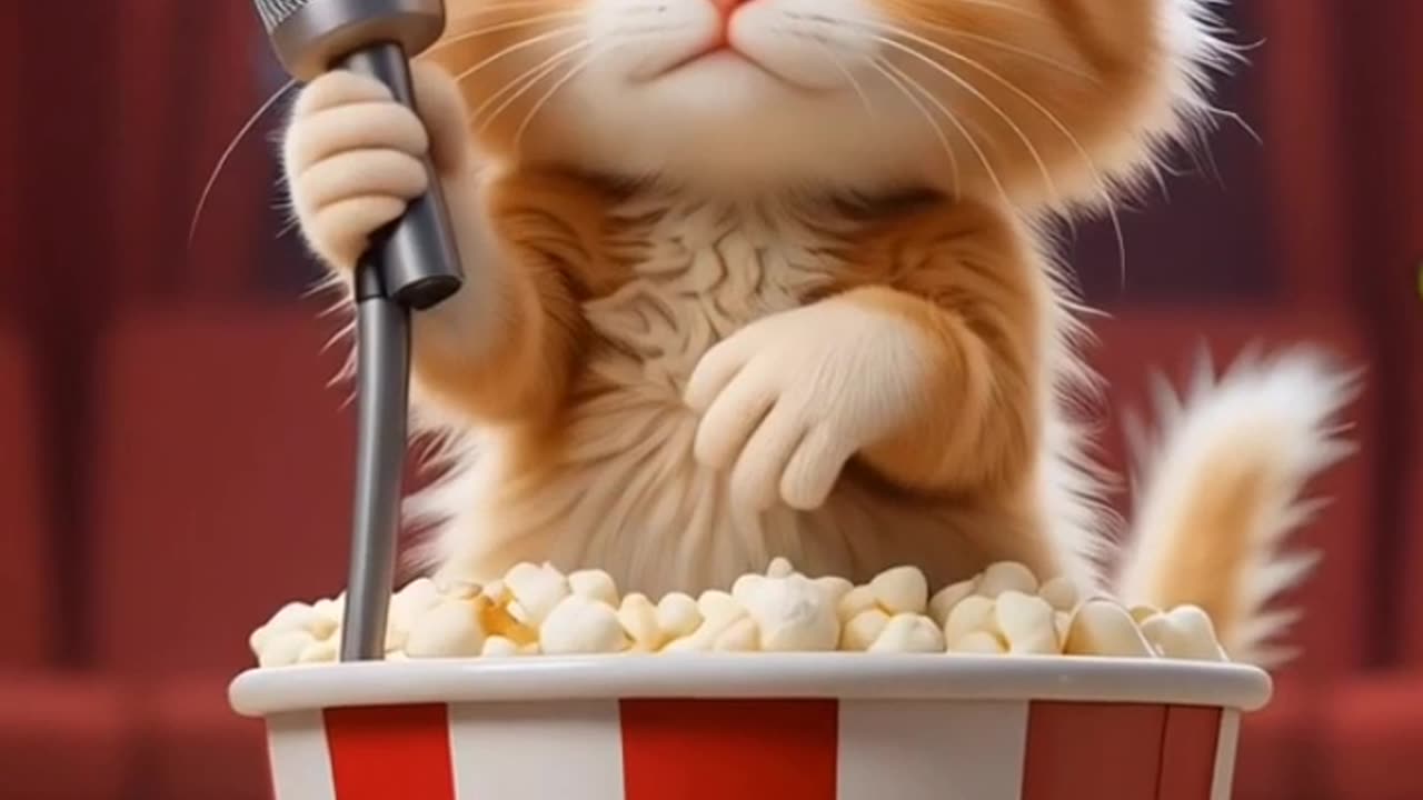 The Singing Kitten Show — Cutest Concert on a Popcorn Bucket!