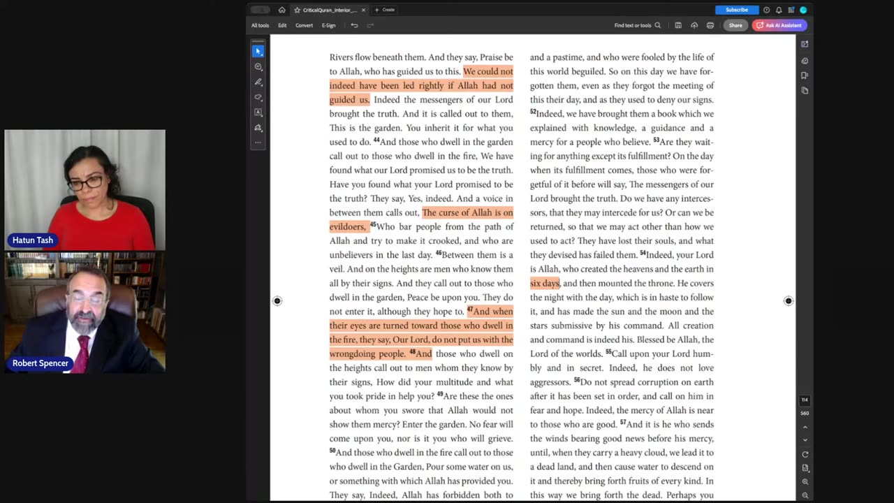 Exploring the Quran | Surah Al-A'raf (7:11-72) | Hatun Tash | Robert Spencer