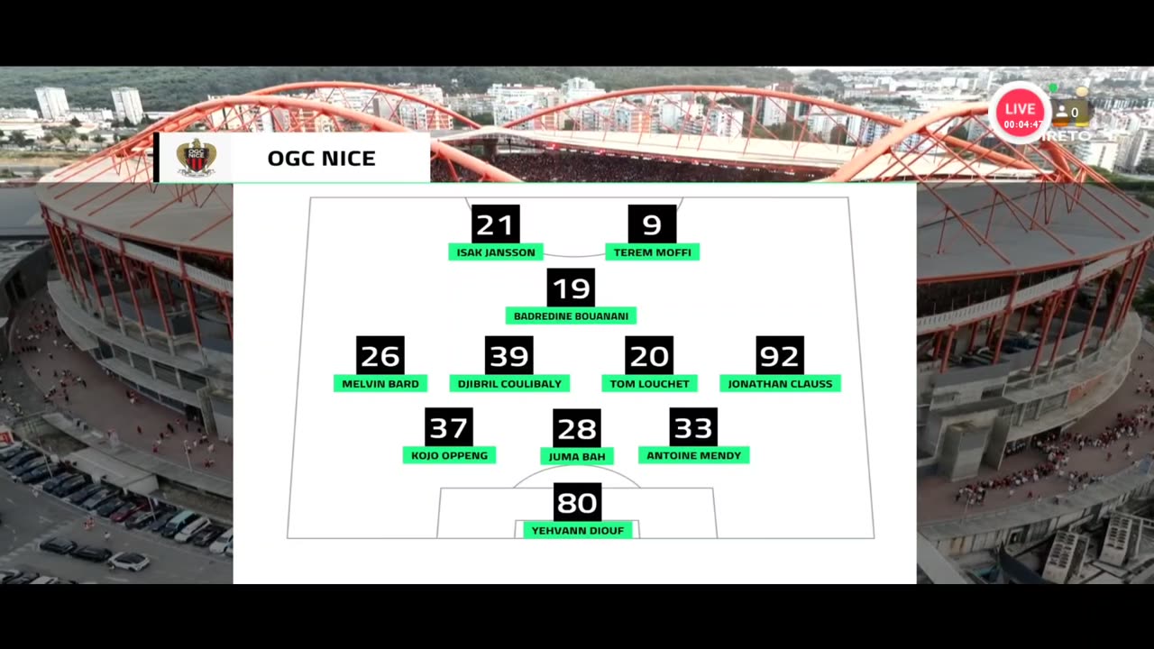 Sport Lisboa e Benfica vs Nice