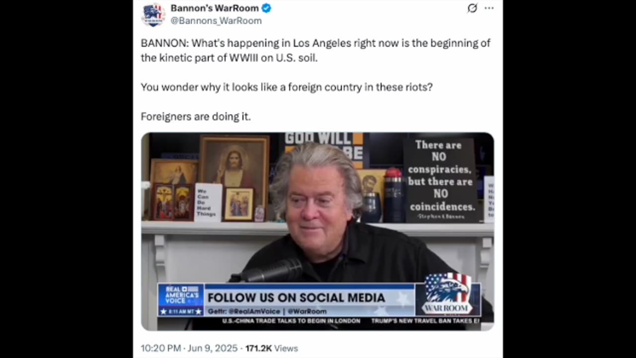 Steve Bannon : Riots in LA & San Francisco Is The Start of The KINETIC Phase of WWIII