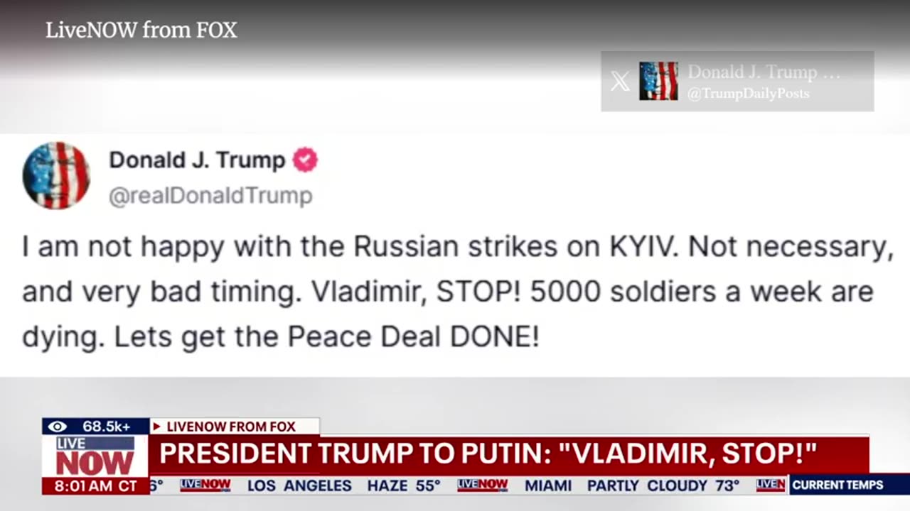 Russia-Ukraine war: President Trump urges Vladmir Putin to 'STOP!' after Kyiv attack