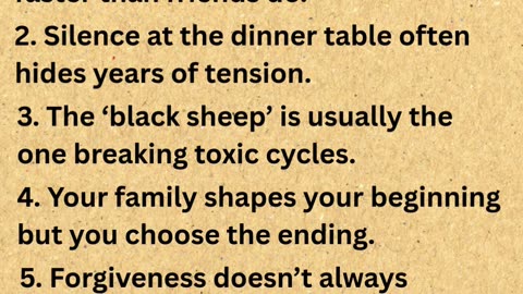 Uncomfortable truths about family.