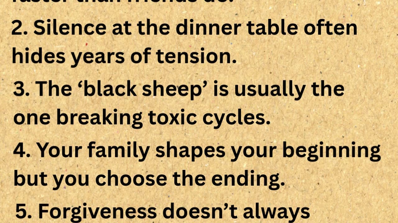 Uncomfortable truths about family.