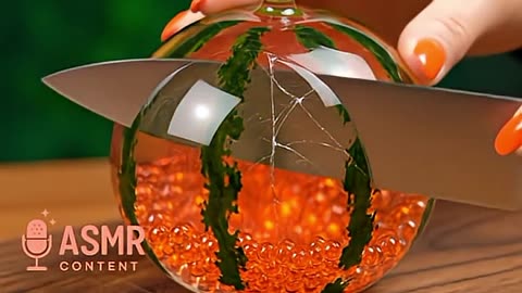 Cutting glass banana. LAVA ASMR