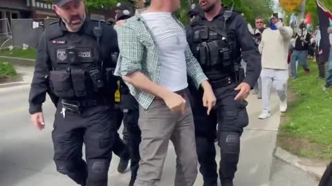 Just another day in Toronto, Canada, where a lone Jewish man is threatened with arrest