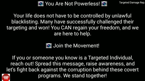 Targeted Damage Rep. - Information for Targeted Individuals 💫