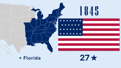 Evolution of the Flag and Territory of the USA ( With the US Anthem )