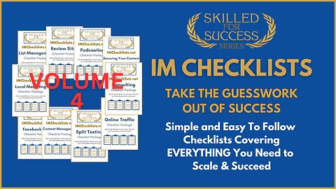 Facebook Ads, Consulting, Content & More | IM Checklist Volume 4