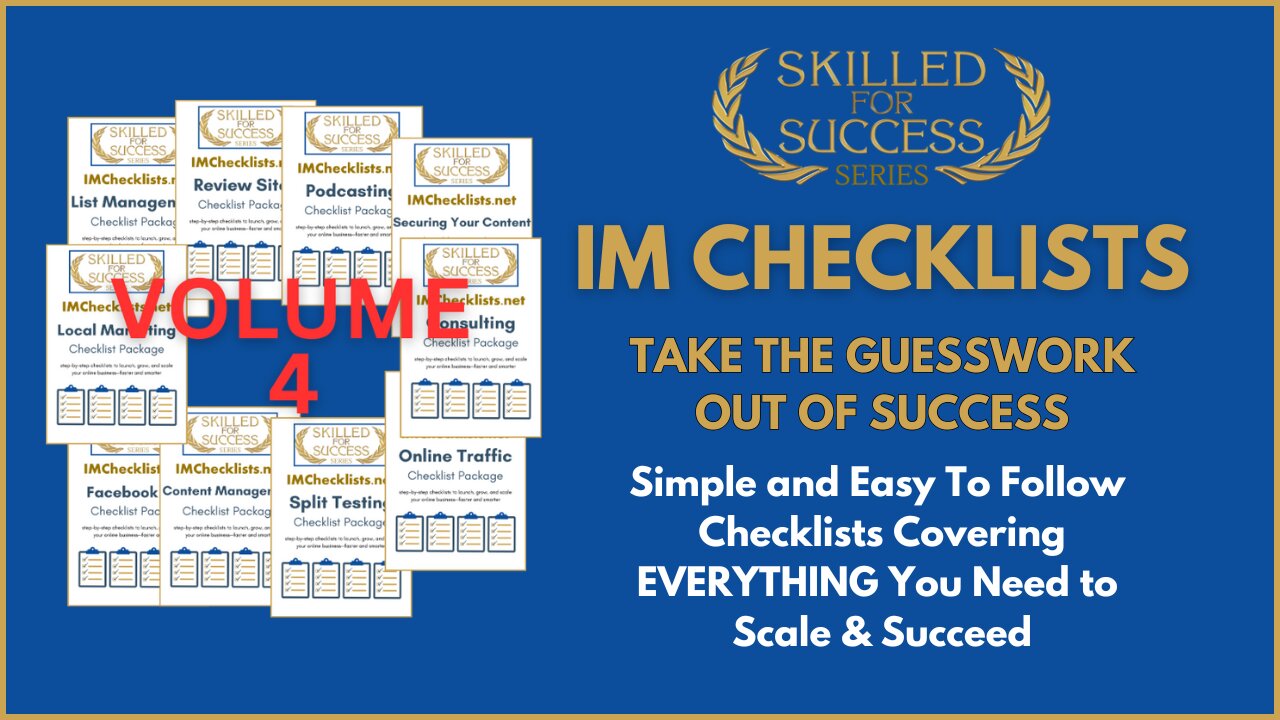 Facebook Ads, Consulting, Content & More | IM Checklist Volume 4