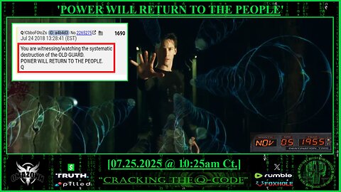 "CRACKING THE Q-CODE" ~ 'POWER WILL RETURN TO THE PEOPLE'