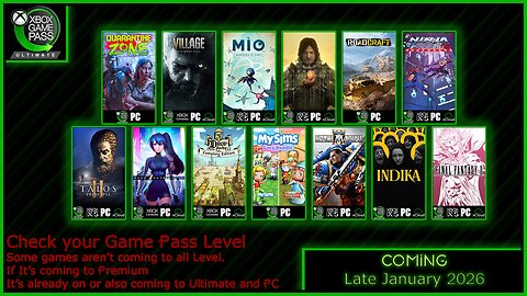 Coming to Xbox Game Pass Late January 2026