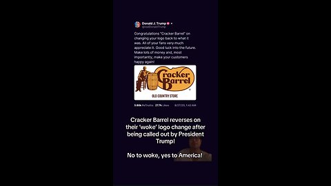 Cracker Barrel reverses on their ‘woke’ logo change after being called out by President Trump!
