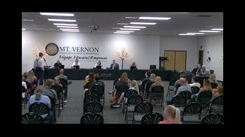 "Dr. Dan Stock MD at Mount Vernon, Indiana School Board Meeting"