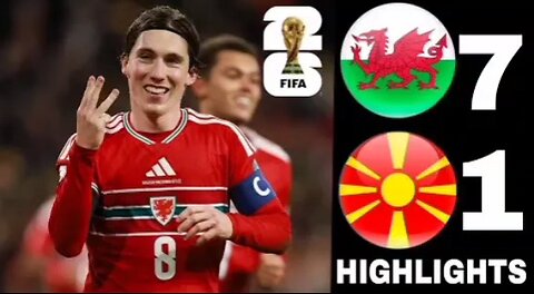 Wales vs North Macedonia 7-1 All Goals & Highlights | Harry Wilson Hattrick